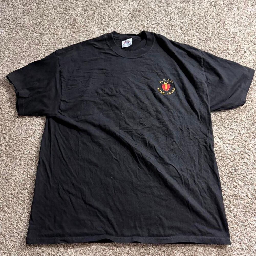 Vintage NYPD Bomb Squad T Shirt XL Black Hanes Beefy Tee Police USA